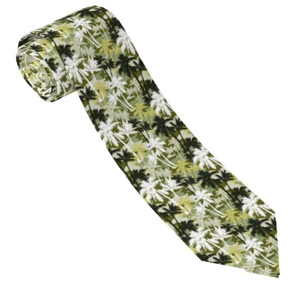 Xecao Hawaii Palms Print Tie For Men Necktie Woven Jacquard Neck Ties,Classic Men's Tie