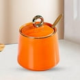 thumbnail image 6 of Tongina Ceramic Sugar Bowl Container with Lid and Spoon Spice Seasoning Box Ceramic Condiment Pot Condiment Jar for Counter Home Tapered Orange, 6 of 8