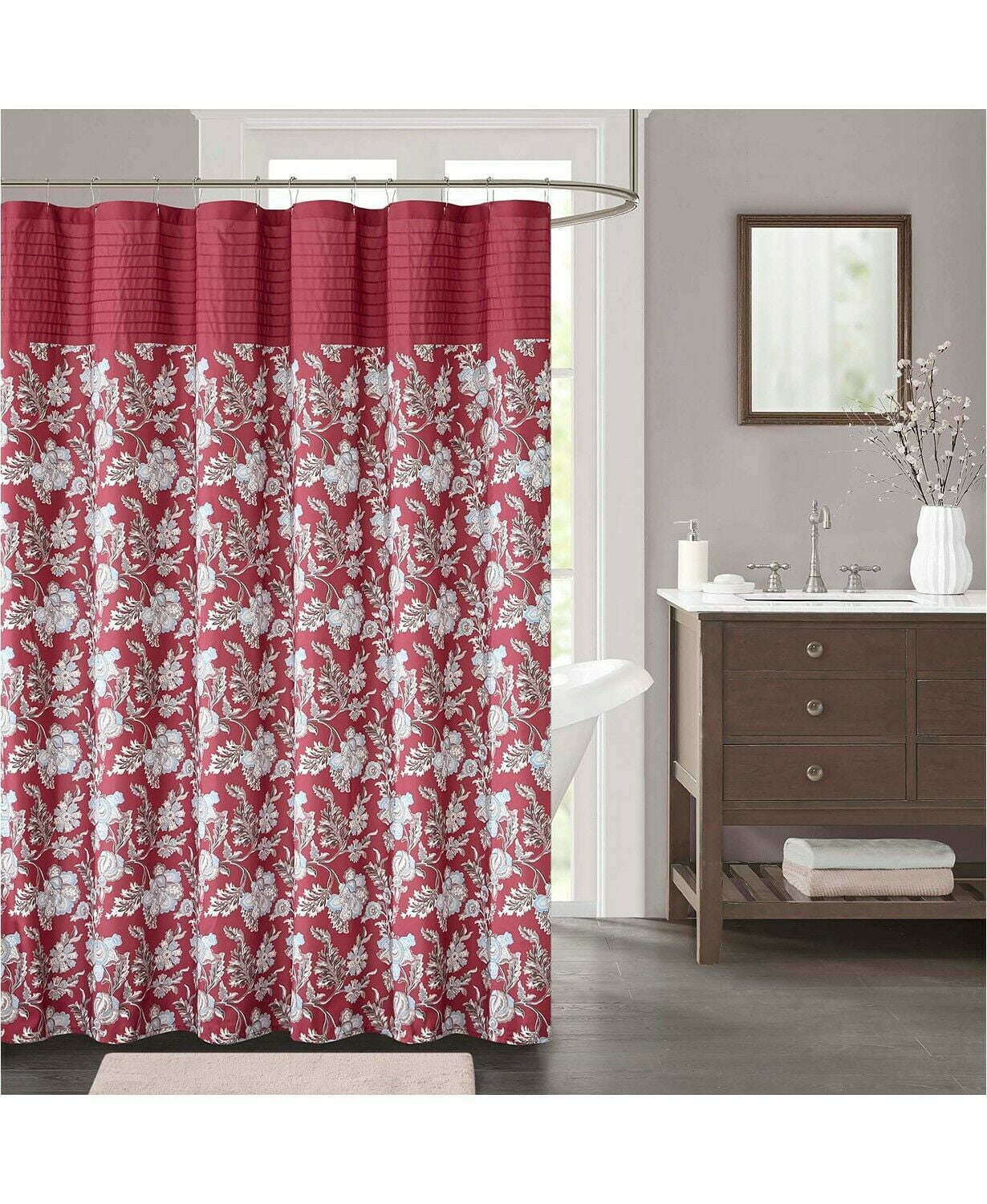 LINER INCLUDED SAVANNA Animal print  FAUX FUR FABRIC SHOWER CURTAIN 