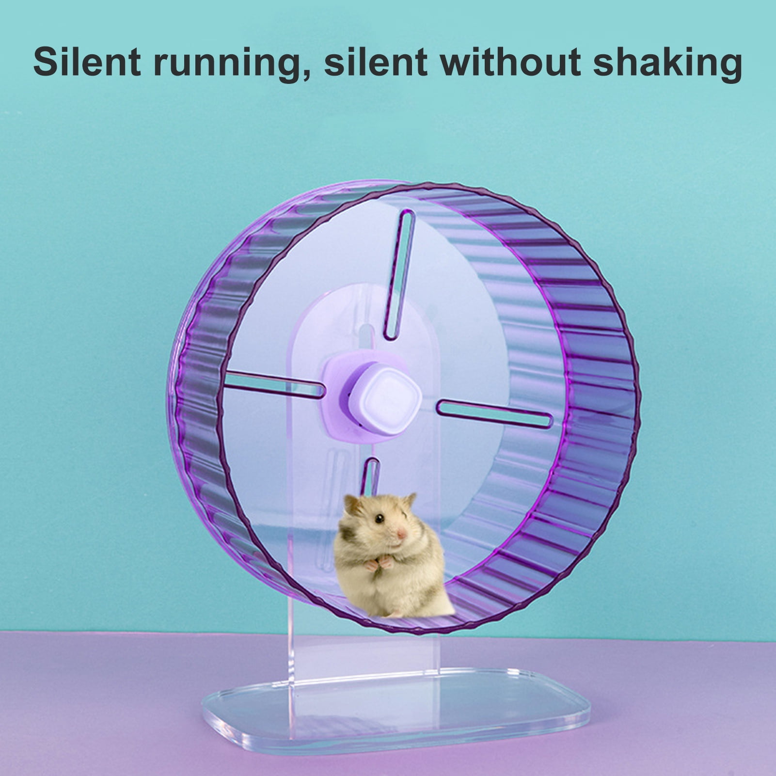 YIFAEUX Hamster Wheel Easy to Install Pet Running Wheel Transparent Hamster Exercise Toy Small Pets Supplies