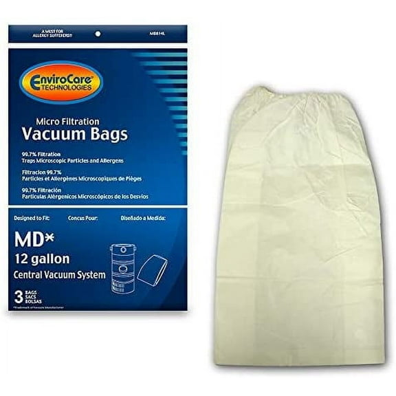 EnviroCare Replacement Micro Filtration Vacuum Cleaner Dust Bags made to fit Modern Day 12 Gallon Central Vacuums 3 Pack