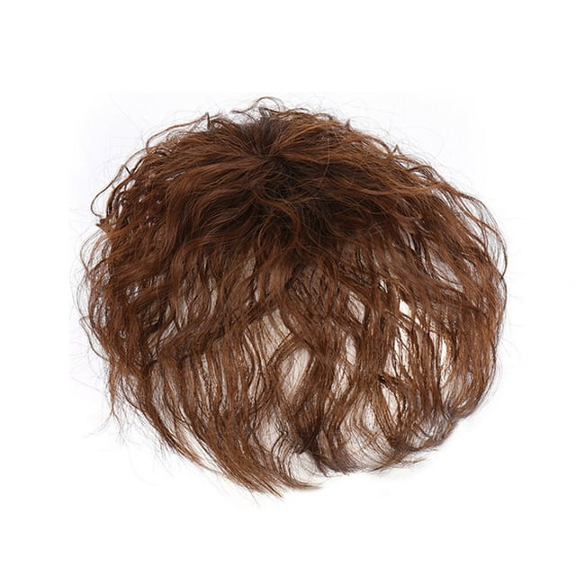 Short Curly Hair Top Wig Piece Ladies Fluffy Simulation Wig Piece for Middle-Age