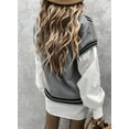 thumbnail image 5 of Asyoly Women Fall Sweater Vest V Neck Cable Knitted Oversized Sleeveless Pullovers Jumper, 5 of 7