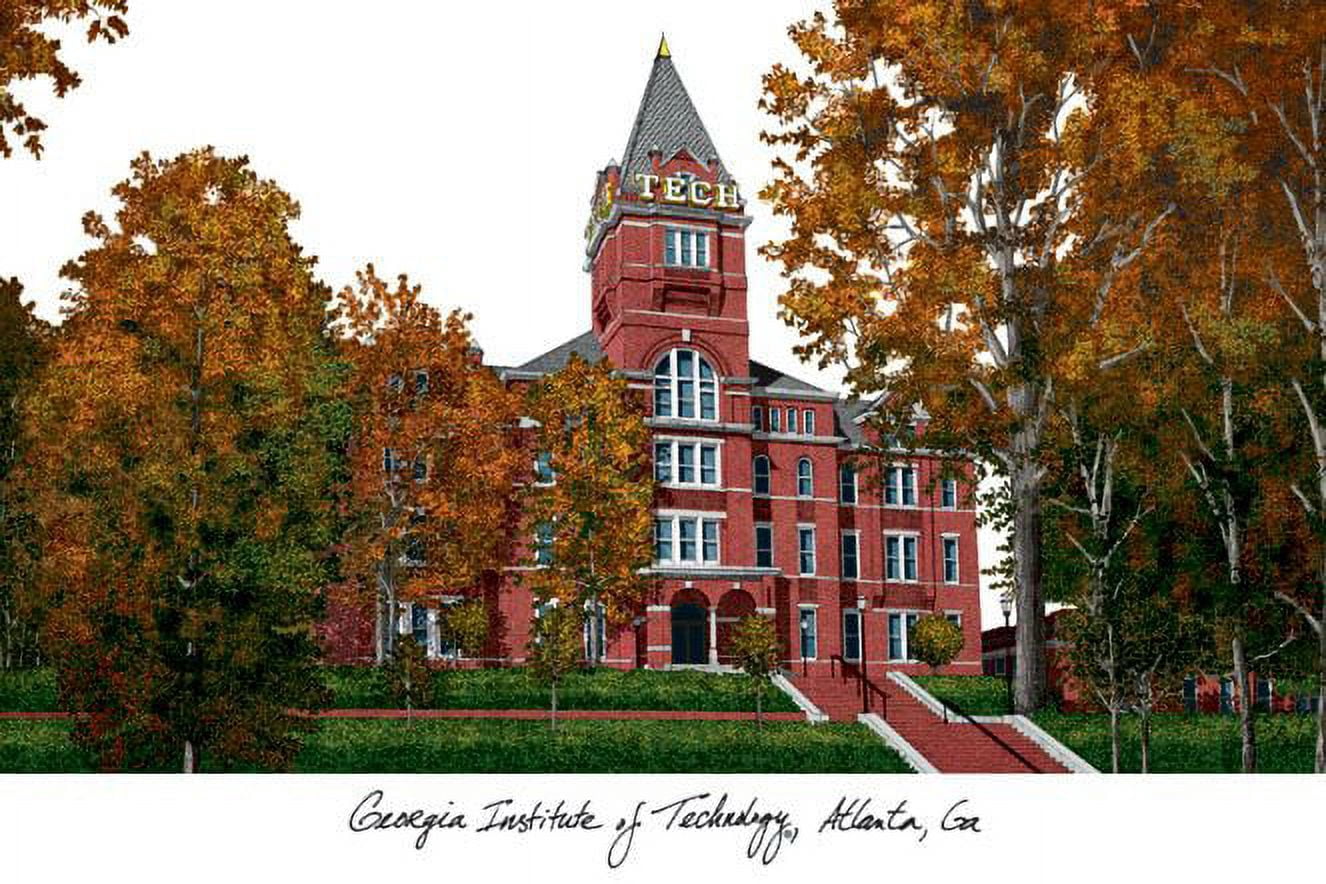 Georgia Institute of Technology Yellow Jackets 17w x 14h Spirit Diploma Manhattan Black Frame with Bonus Campus Images Lithograph (value savings $59)