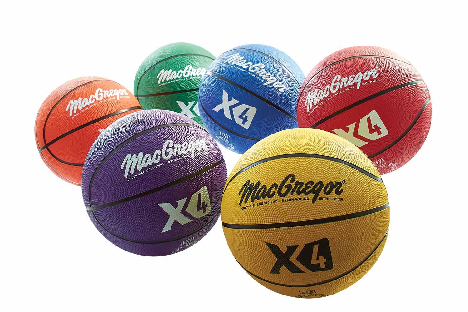 MCBBX402 MacGregor Outdoor Rubber 27.75 Junior Size Multicolor Basketballs Color Blue 