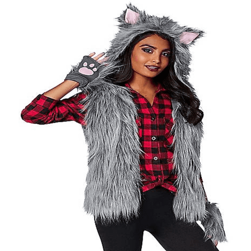 faux wolf fur jacket