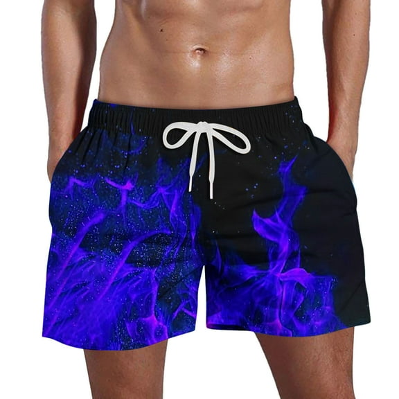 lcziwo Summer Shorts for Men Cargo Hawaiian Beach Shorts Elastic Waist Drawstring Shorts Lightweight Surf Shorts Casual 2025 Shorts with Pocket Blue,L