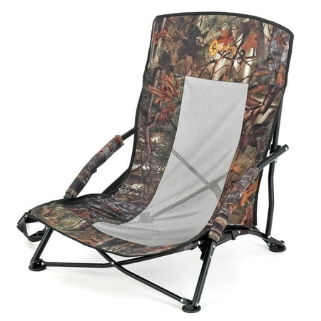 ARROWHEAD OUTDOOR Portable Folding Turkey Hunting Blind Chair with Padded Armrest No-sink Feet and Shoulder Strap Camouflage Low Profile Mesh Seat