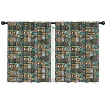 Blackout Kids Curtains,Multicolor Bigfoot and Text Pattern Childrens Insulated Curtains Set Of 2,Bedroom Essentials,Toddler Room Decor 42x54in(106x137cm)