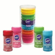 Wilton Rainbow Cupcake Liners and Sprinkles Decorating Kit, Set of 5