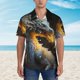 thumbnail image 2 of Fotbe Golden White Fire Dragon Camisa Hawaiana para Hombre Unisex – Camisa Casual de Verano con Botones de Manga Corta de Algodón y Lino,XX-Large, 2 of 7