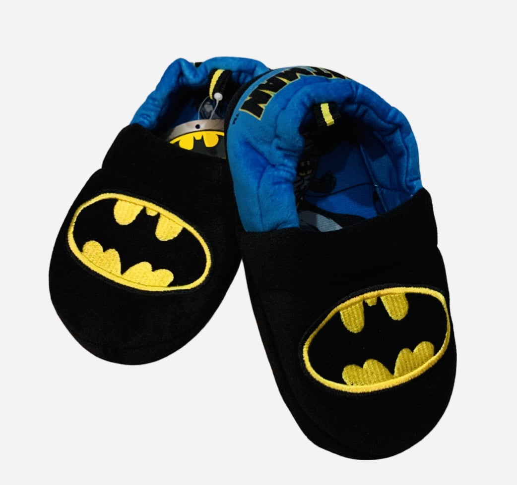Batman w/Cape Toddler DC Comics Boy's Black Boot Slip-On Slipper/Shoes Sz 5/6 