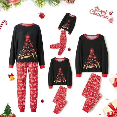 

Christmas Family Matching Pajamas Sets Xmas Tree Print Tops Pants Holiday Sleepwear Loungewear Jammies Pjs Outfit