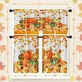 thumbnail image 5 of Fall Orange Pumpkin Kitchen Window Curtains Valance and Tier Set 36 Inch, Autumn Vintage Watercolor Maple Leaves 3 Piece Window Treatment Tiers for Living Room Bedroom Kitchen Decor Drapes, 5 of 6
