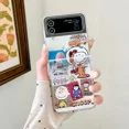 thumbnail image 3 of Bonita funda de teléfono con dibujos animados de Snoopy y Charlie Brown para Samsung Galaxy Z Flip 6 5, funda de TPU suave transparente para Z Flip 3 4 con cordón, 3 of 5