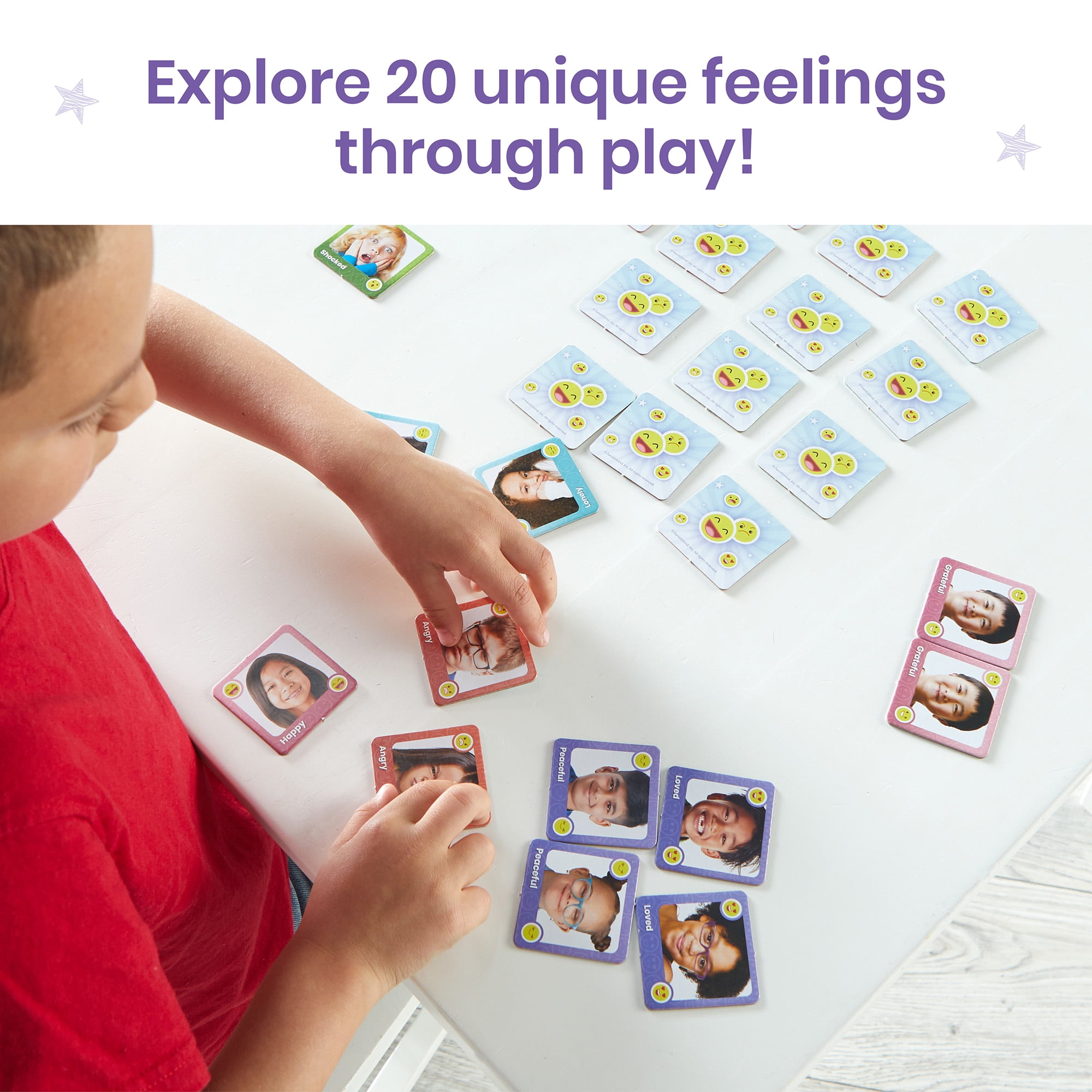 hand2mind Express Your Feelings Memory Match Child Card Game, Paper, 7.50" x 1.60" x 7.20", 80 Count