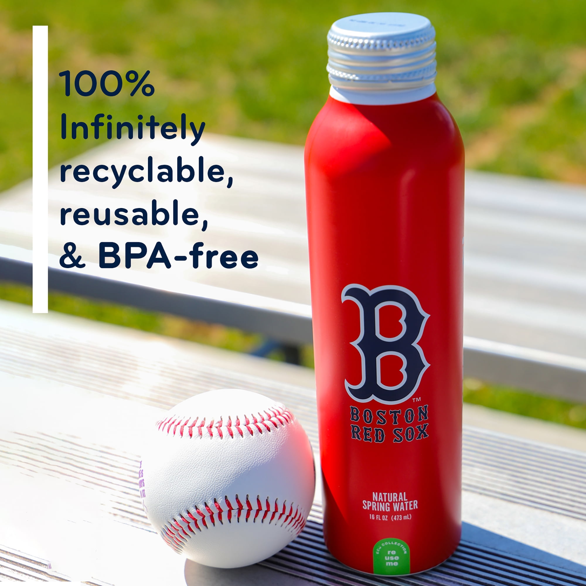 Sports Water Boston Red Sox Aluminum, Bottled Spring Water, 12 X 16.9 oz