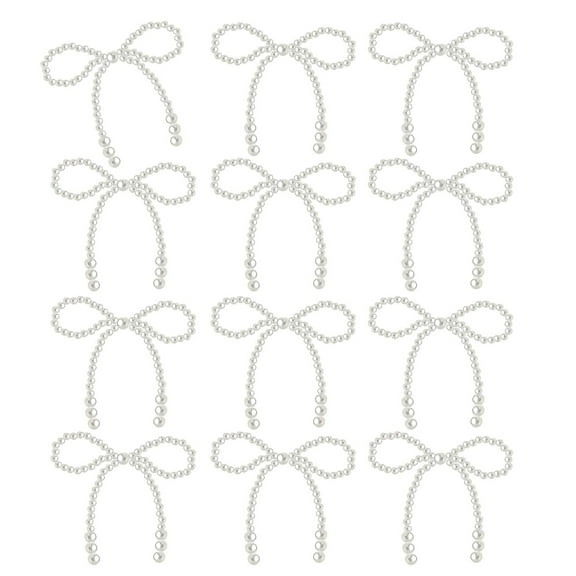 12Pcs Artificial Pearl Bowknot Cake Decorations for Baby Shower Birthday Party Fondant Cake Accents