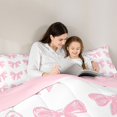 thumbnail image 4 of Manfei Cute Pink Bowknot 7-Piece Bedding Comforter Set for Girls Teens Female,Dreamy Princess King Bedding Sets,Cartoon Ribbon Bow Ultra Soft Bed Sheets,Luxury Bedroom Decor,Reversible, 4 of 8