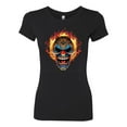 thumbnail image 2 of Flaming Laughing Fierce Clown | Womens Cars and Trucks Slim Fit Junior Tee, Black, Small, 2 of 3