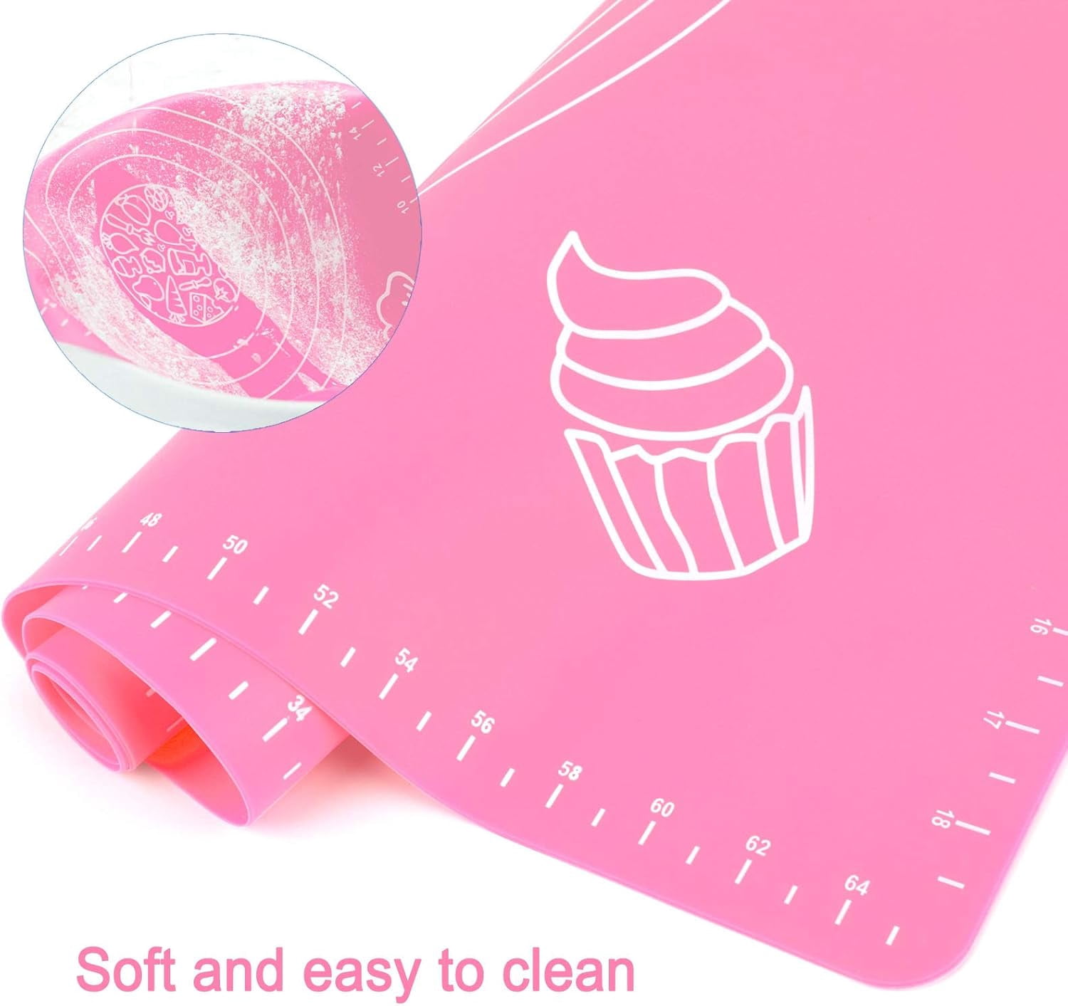 Silicone Baking Mat with Measurement, Non-Slip Rolling Mat, Non-Stick Dough Kneading Board, Fondant Mat, Bakeware Placemat