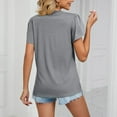thumbnail image 6 of Inverlee T Shirts for Women V Neck Dressy Casual Short Sleeve Tops Boho Solid Color Shirts Flowy Vacation Tunic Blouse Tee Summer Fashion, 6 of 6