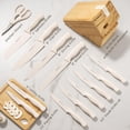 thumbnail image 3 of Juego de cuchillos Astercook de 15 piezas, acero alemán, bloque color crema, 3 of 9