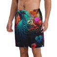 thumbnail image 2 of Logiee Colorful Flower Bird Print Mens Swim Trunks Quick Dry Board Shorts,Breathable Hawaii Beach Shorts Swimwear Bathing Suits-3X-Large, 2 of 6