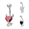 thumbnail image 6 of SmartBy Fashion Sexy Heart Shape Navel Belly Button Ring Rhinestone Body Piercing Jewelry, 6 of 7