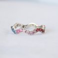 thumbnail image 4 of Multi Sapphire Wave Eternity Ring, Spiral Eternity Band, 925 Sterling Silver Ring, Engagement Ring, Colorful Ring, Proposal Ring, 4 of 5