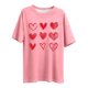 thumbnail image 4 of Tejiojio Women's Plus Size T-shirt Valentine's Day Heart Print Round Neck Short Sleeve Tops Spring Summer XL-5XL, 4 of 4