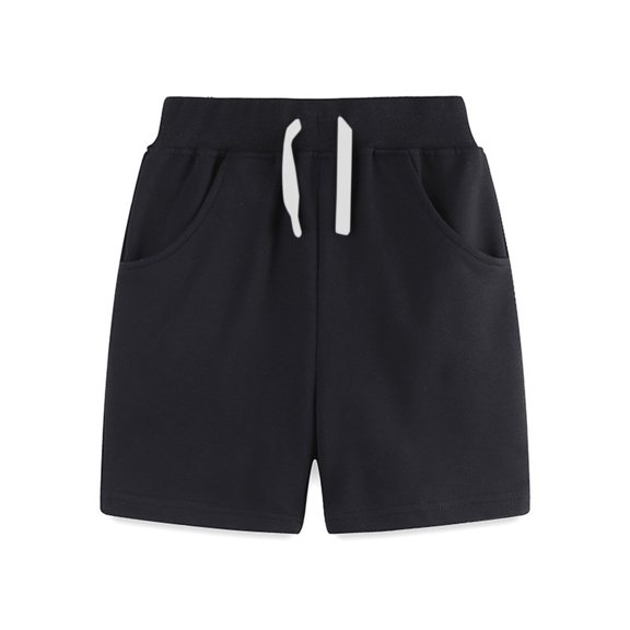 ATOGUTA Toddler Shorts Boys Summer Sweatpants Kids Cotton Casual Shorts Black, Size 2-7