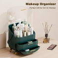 thumbnail image 2 of Makeup Organizers and Storage Make up Organizer for Vanity Cosmetics Skincare With Lid and Drawers Display Cases for Countertop Bathroom Women Teenager Girl Gifts(Dark Green), 2 of 10