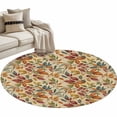 thumbnail image 2 of Fall Leaves Round Area Rug 3 FT, Small Kitchen Bathroom Mats, Farmhouse Beige Botanical Leaf Autumn Washable Indoor Outdoor Throw Runner Carpet Non-Shedding Doormat for Table Shower Sofa Entryway, 2 of 8