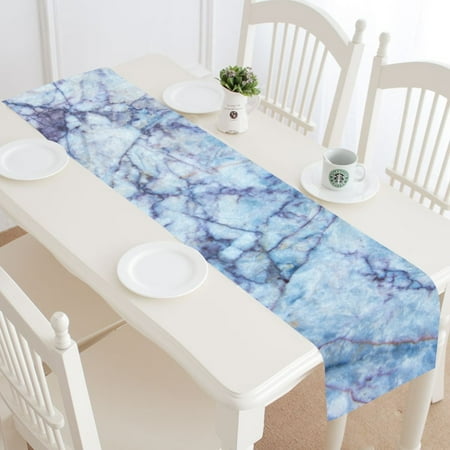 

MYPOP Marble Table Runner Home Decor 14x72 Inch Marble in Natural Pattern Table Cloth Runner for Wedding Party Banquet Decoration