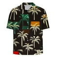 thumbnail image 5 of AHTJRT Men's Tropical Aloha Shirt Vibrant Palm Frond Prints Perfect for Beach Parties & Summer Getaways Black M, 5 of 5