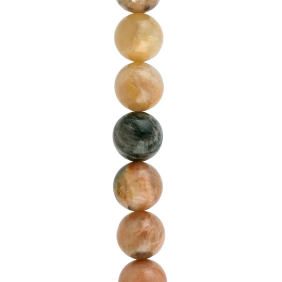 Bead Landing Natural Tone Sunstone Round Beads, 10mm, 12 Pack