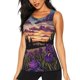 thumbnail image 1 of Balery Starry Night Purple Irises Camiseta sin mangas estampada ligera para mujer, tops de entrenamiento sin mangas, camisetas de yoga transpirables de secado rápido.-X-Large, 1 of 7