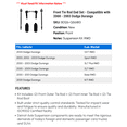 thumbnail image 2 of Front Tie Rod End Set - Compatible with 2000 - 2003 Dodge Durango 2001 2002, 2 of 2