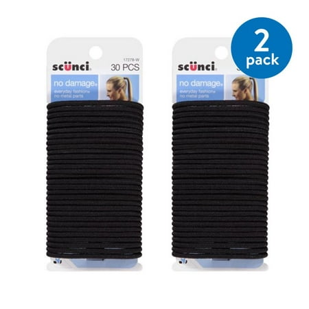 2 Pack Scunci No Damage Hair Ties Black 30 Ct Walmart Com