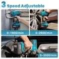 thumbnail image 5 of Seesii Cordless Impact Wrench 1/2" 1032Ft-lbs (1400N.m) Electric Impact Gun Brushless Driver 2x4000mah Battery & Charger, 5 of 18