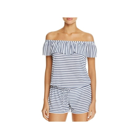 Splendid Womens Striped Off-The-Shoulder Romper