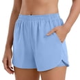thumbnail image 2 of hoksml Women's 2-in-1 Athletic Shorts Elastic Waist Quick Dry Running Shorts with Built-in Liner, 2 of 9