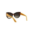 thumbnail image 4 of Girls Kid Size Thick Plastic Designer Style Large Cat Eye Sunglasses Tortoise Yellow Brown, 4 of 4