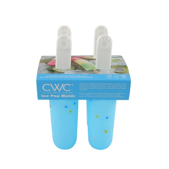 Round Silicone Ice Pop Molds - Reusable & Dishwasher Safe, Blue