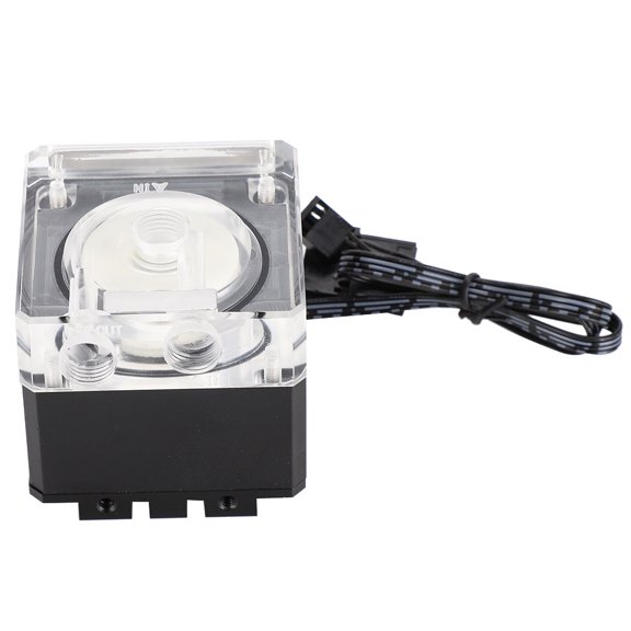 Bomba para computadora con disipación de calor rápida de 3000 RPM, flujo de 800 l H, cabezal de bomba de 3,5 metros, tanque de bomba para PC, color negro