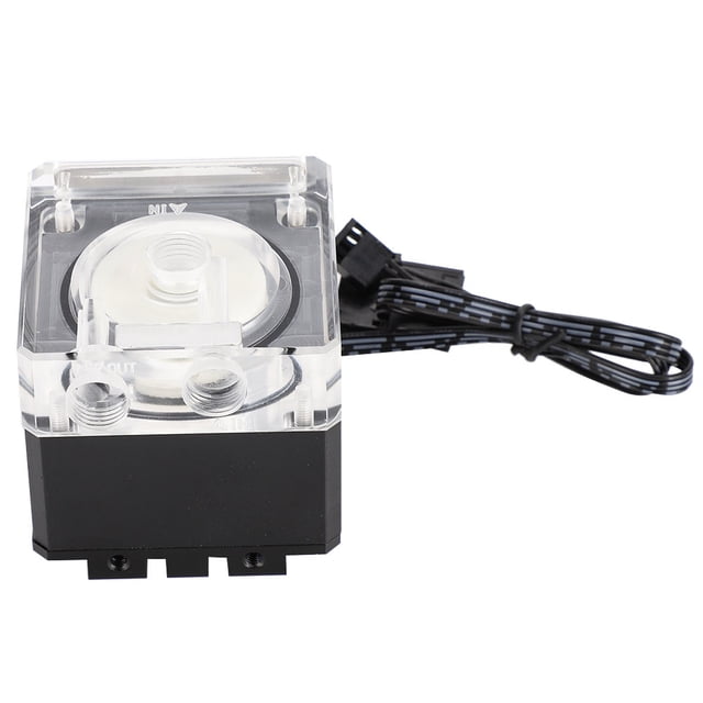 Bomba para computadora con disipación de calor rápida de 3000 RPM, flujo de 800 l H, cabezal de bomba de 3,5 metros, tanque de bomba para PC, color negro