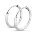 thumbnail image 3 of SuperJeweler 12MM Endless Hoop Earrings in Sterling Silver for Women, 3 of 6