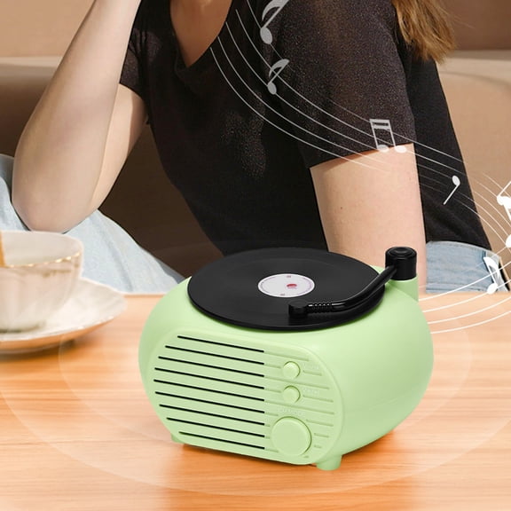 Byujiro Bluetooth 5.3 Vinyl Record Player Bluetooth Speaker USB Charging Mini Portable Wireless Speaker Wonderful Speaker Gifts Family Gatherings Outdoor