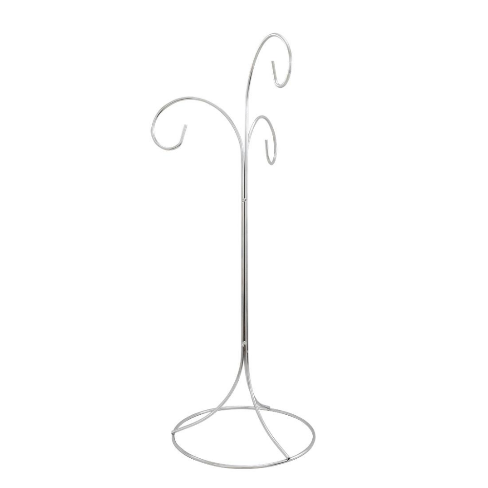 14.5 Inch Three Tier Chrome Ornament Stand